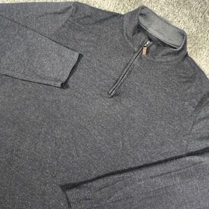 Mizzen Main Sweater Mens Large Performance 1/4 Zip Pullover Trim Fit Rayon Golf